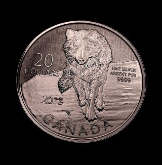 2013 Canada $20 Coin 9999 Silver Coin Timber Wolf Coin Gorgeous photo