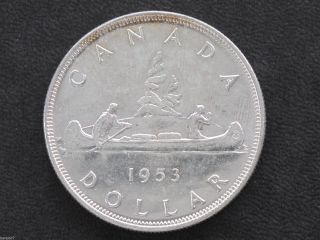 1953 Bu Canada Silver Dollar Nsf Elizabeth Ii Canadian Coin D7125 photo