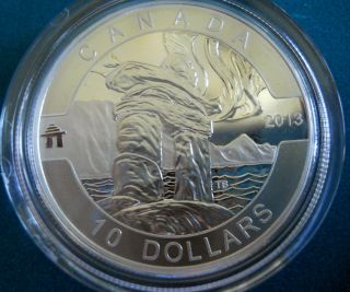 2013 $10 Inukshuk Fine.  9999 Silver,  1st Coin In A Series - Issue photo