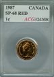1987 Canada Cent Top Grade Specimen Proof Sp. Coins: Canada photo 2