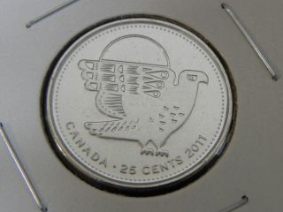 2011 Ms Unc Canadian Canada Peregrine Falcon Quarter Twenty Five 25 Cent photo