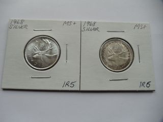 2 X 1968 Silver Quarters photo