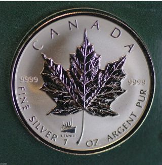 1998 Canada Titanic Privy Sml Coin 99.  99% Silver Reverse Proof photo