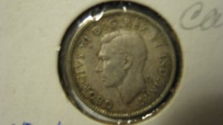 1943 Canadian Ten - Cent Coin,  King George Vi,  Very. photo