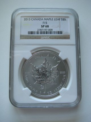 2013 Canada $5 Silver Maple Leaf - F15 Privy - Ngc Graded Sp68 photo