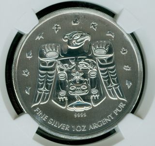 2009 Canada $5 1 Oz Silver Vancouver Olympics Totem Pole Ngc Ms69 photo