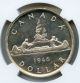 1946 Ngc Ms63 Canada Silver $1 Dollar Coins: Canada photo 2