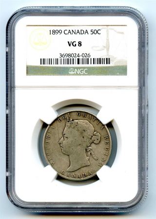 1899 Ngc Vg8 Canada 50c Half Dollar photo