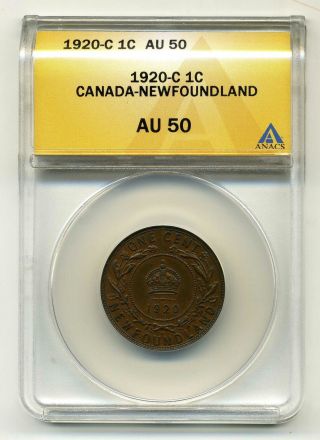 Canada - Newfoundland Large Cent 1920 - C,  Anacs Au 50 photo