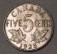 Canada 1928 Five Cents Old Choice About Uncirculated Coin N1 - 113 Coins: Canada photo 3