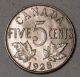 Canada 1928 Five Cents Old Choice About Uncirculated Coin N1 - 113 Coins: Canada photo 4