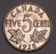 Canada 1928 Five Cents Old Choice About Uncirculated Coin N1 - 113 Coins: Canada photo 5