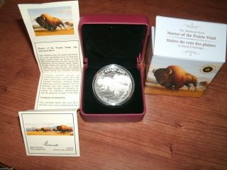 $100 Silver 2013 Master Of The Prairie Wind W/ Certificate Of Authenticity N/r photo