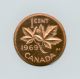 1969 Canada Cent Ngc Pl67 Red Cameo 2nd Finest Graded Coins: Canada photo 2