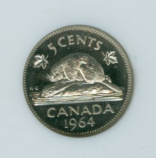 1964 Canada 5 Cents Ngc Pl66 Heavy Cameo Rare photo