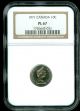 1971 Canada 10 Cents Ngc Pl67 2nd Finest Graded Coins: Canada photo 1