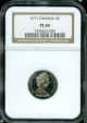 1971 Canada 5 Cents Ngc Pl66 Heavy Cameo 2nd Finest Graded Coins: Canada photo 1