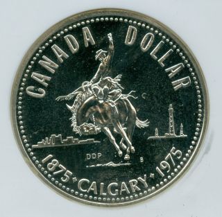 1975 Canada Calgary $1 Silver Dollar Ngc Sp68 photo