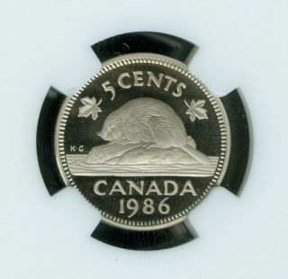 1986 Canada 5 Cents Ngc Pr70 Ultra Heavy Cameo Solo Finest Graded photo