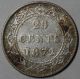 1872 - H Newfoundland Rare 20 Cents Canada (90k Minted) Queen Victoria Coin Coins: Canada photo 1