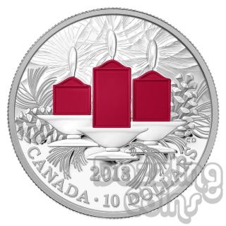 Holiday Candles 1/2 Oz.  Silver Proof Coin - Canada 2013 photo