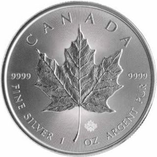 2014 Canada Silver Maple Leaf 1 Troy Oz 5 Dollar Coin Bu Uncirculated.  9999 Fine photo
