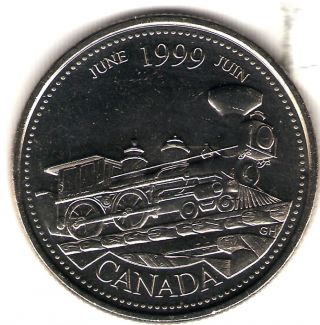 1999 Canada Elizabeth Ii Commemorative Millennium June Uncirculated Quarter photo
