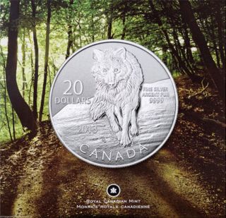 Canada 2013 $20 Wolf Coin With Certificate,  Fine.  9999 Silver,  No Taxes photo