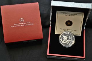 2012 Lunar Year Of The Dragon Silver $15 Coin In Case photo