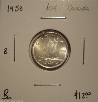 B Canada Elizabeth Ii 1958 Silver Ten Cents - Bu photo