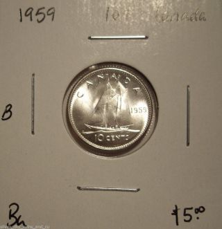 B Canada Elizabeth Ii 1959 Silver Ten Cents - Bu photo