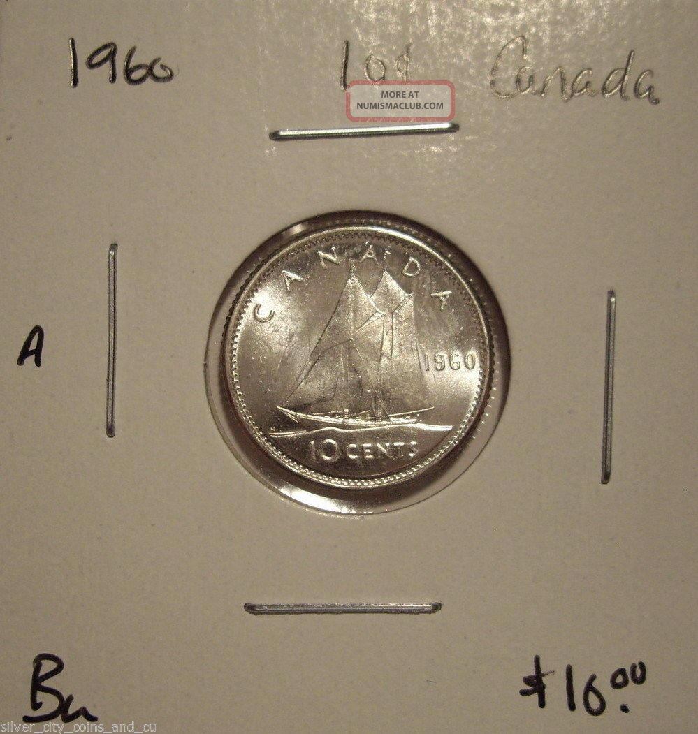 A Canada Elizabeth Ii 1960 Silver Ten Cents - Bu Coins: Canada photo
