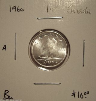 A Canada Elizabeth Ii 1960 Silver Ten Cents - Bu photo