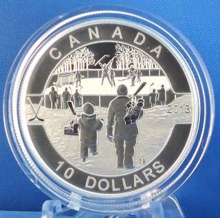 2013 Hockey 1/2 Oz.  Fine Silver $10 Coin,  Mintage: 40,  000 9th In O Canada Series photo