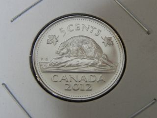 2012 Ms Unc Canadian Canada Beaver Nickel Five 5 Cent photo