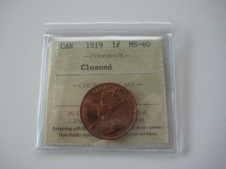 1919 Canada 1 - Cent - Iccs Certified Ms60 photo