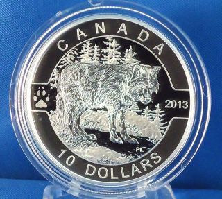2013 The Wolf 1/2 Oz.  Fine Silver $10 Proof Coin,  6th 