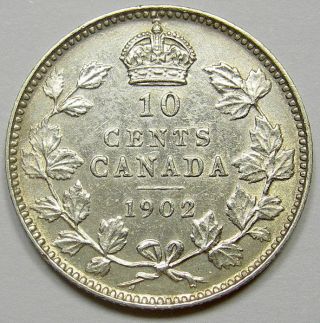 1902 Ten Cents Ef - 40 Beauty 1st King Edward Vii Canada Dime photo