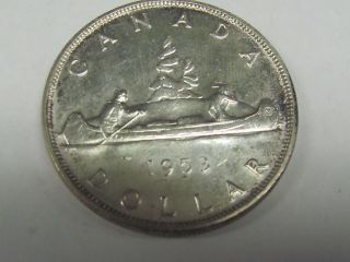 1953 Canada Silver Dollar Au photo