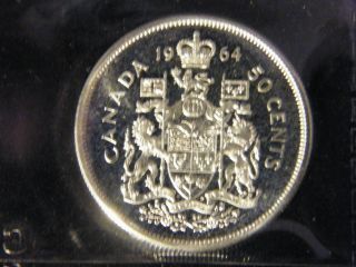 1964 Certified Pl - 65 Canada 50 Cent Silver Coin, photo