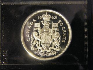 1963 Certified Pl - 65 Canada 50 Cent Silver Coin, photo