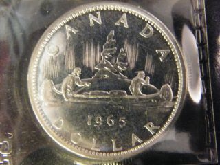 1965 Canada Silver Dollar,  Certified Pl - 65 photo