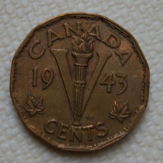 Canada 1943 5 Cents Tombac George Vi Canadian Nickel photo