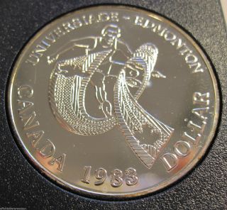 1983 Silver Unc $1 Canadian World Games (1019i) photo