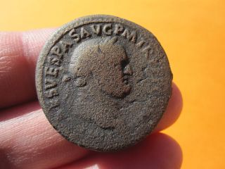 Ancient Absolutely Authentic Vespasian 71 Ad Sestertius Bronze Coin photo