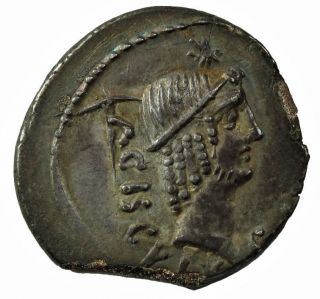 L.  Valerius Acisculus 45bc Ancient Denarius Syd.  998 Vf Roman Republic photo