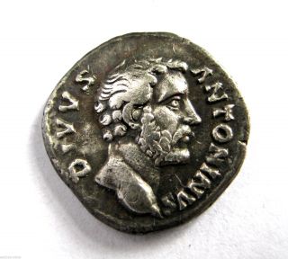 140 A.  D Emperor Antoninus Pius Roman Period Imperial Ar Silver Denarius Coin photo