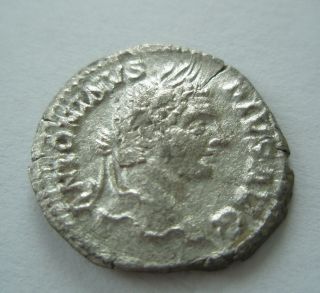 Ancient Rome Denarius Caracalla Liberalitas Abacus Computer Silver Vf photo