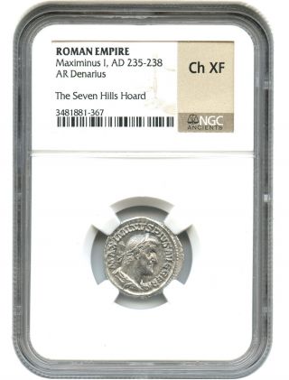 Ad 235 - 238 Maximinus I Ar Denarius Ngc Choice Xf (roman Empire) photo