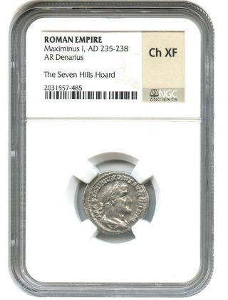 Ad 235 - 238 Maximinus I Ar Denarius Ngc Choice Xf (roman Empire) photo